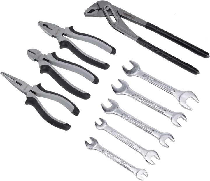 Amazon Basics Juego de herramientas manuales de mecánico y reparaci...