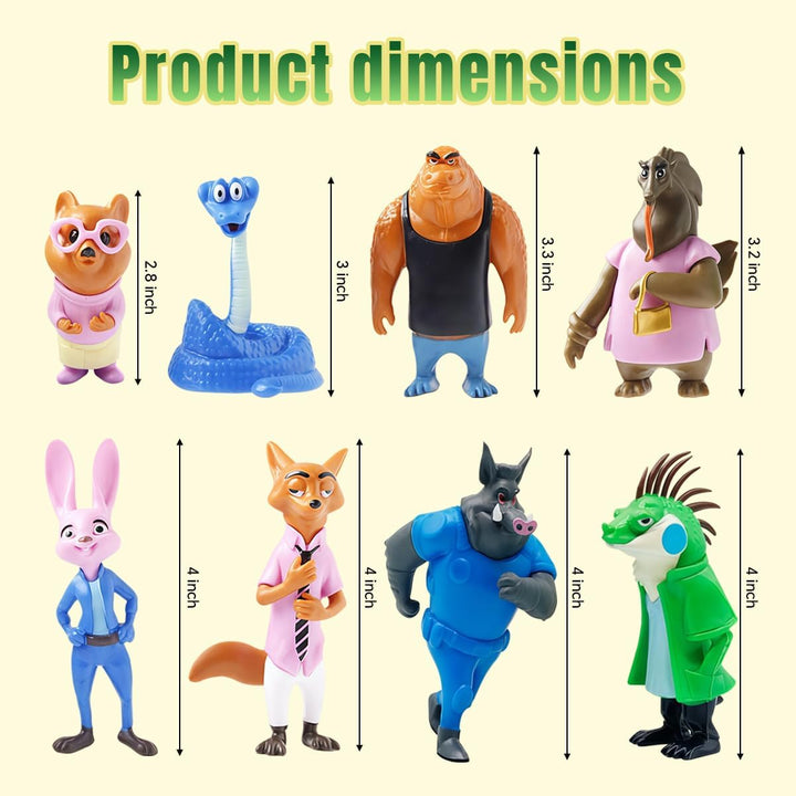 Paquete de 8 figuras de personaje de ciudad de animales