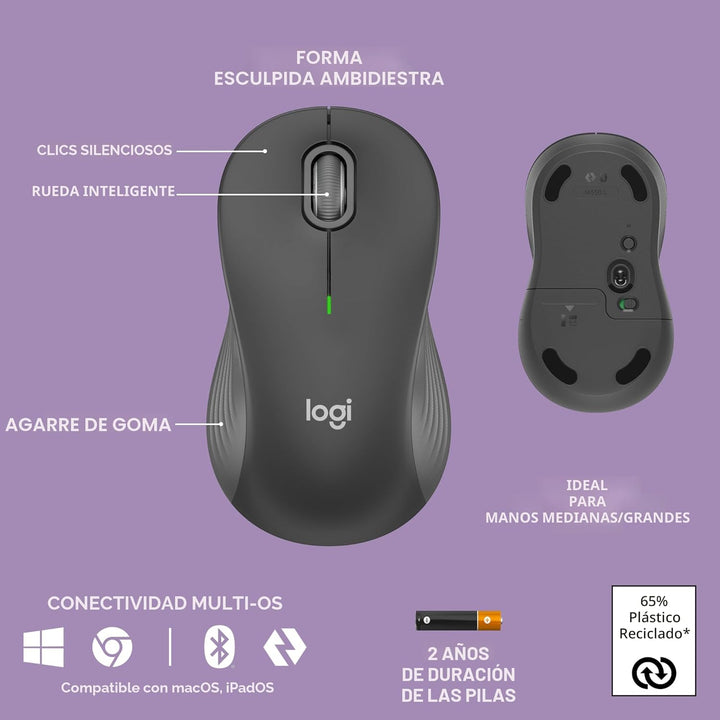 Logitech Wave Keys MK670 Combo, teclado ergonómico inalámbrico con...