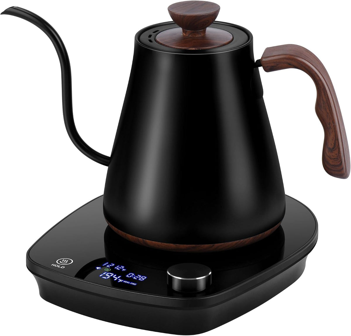 Hervidor eléctrico de cuello de cisne, control inteligente de temperatura, interior de acero inoxidable, calentamiento rápido, para café de filtro, preparar té, hervir agua caliente, 1000 W