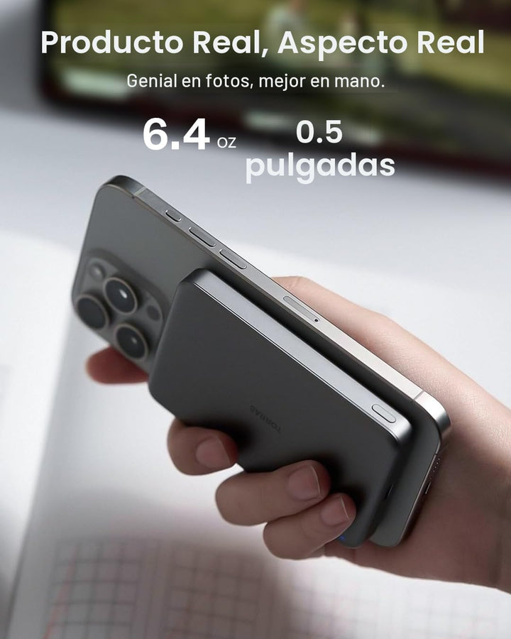 TORRAS MiniMag Power Bank, cargador portátil inalámbrico ultra delg...