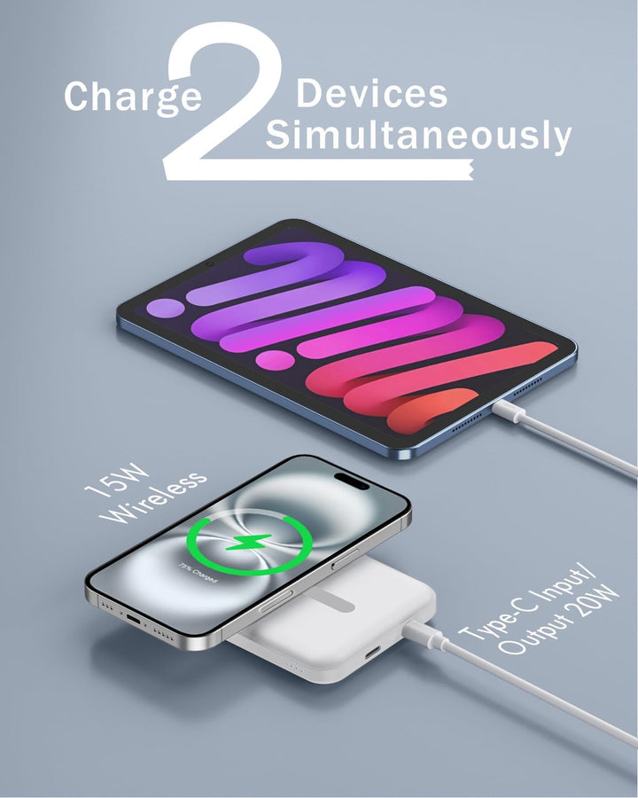 podoru Magsafe - Batería magnética de 5000 mAh con cable tipo C de...