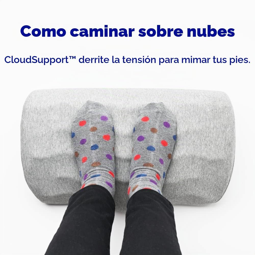 Lámpara C CUSHION LAB Reposapiés ergonómico para debajo del escritorio - Reposapiés de espuma viscoelástica con diseño de cresta de masaje patentado para trabajo, hogar, juegos, computadora, silla de oficina