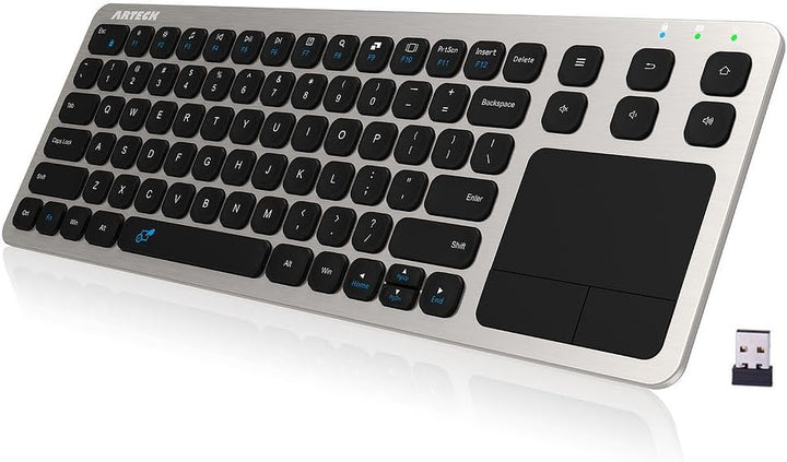 Arteck Teclado inalámbrico táctil para TV 2.4G con control de medio...