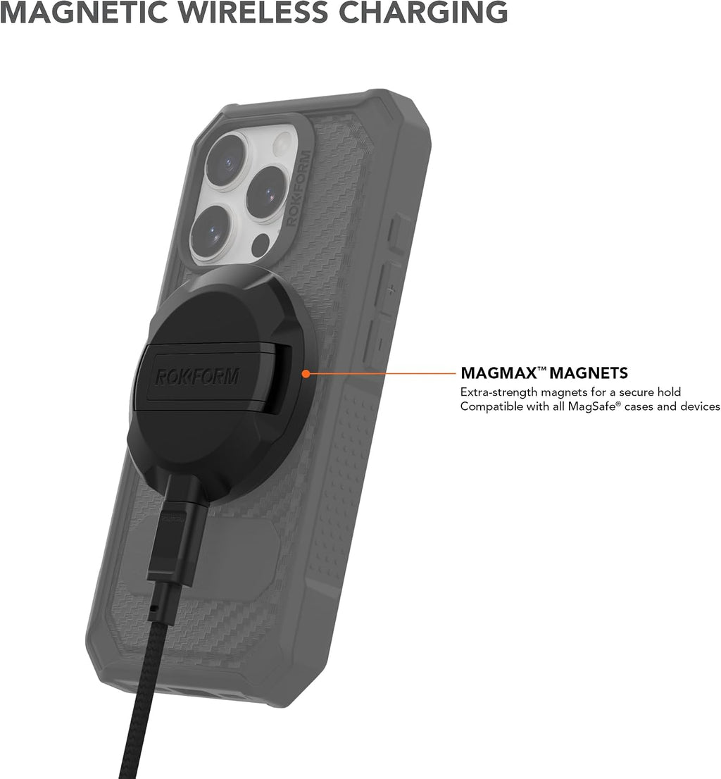 Rokform Soporte de carga magnético y resistente para iPhone 16 Pro Max