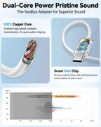 Adaptador USB C a conector de auriculares de 3.5mm para iPhone 15/16 Pro/Max, Dongle DAC de audio de alta resolución, convertidor de cable auxiliar de 3.5mm para Samsung Galaxy, iPad