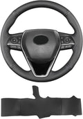 Funda de Volante Cosida a Mano, Compatible con Toyota RAV4 SUV 2019-2024 / Avalon 2019-2022 / Camry 2018-2024 / Corolla 2020-2025, Funda de Volante de Microfibra de Cuero con Envoltura