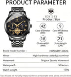 Relojes de negocios de cuarzo de acero inoxidable de cara grande de