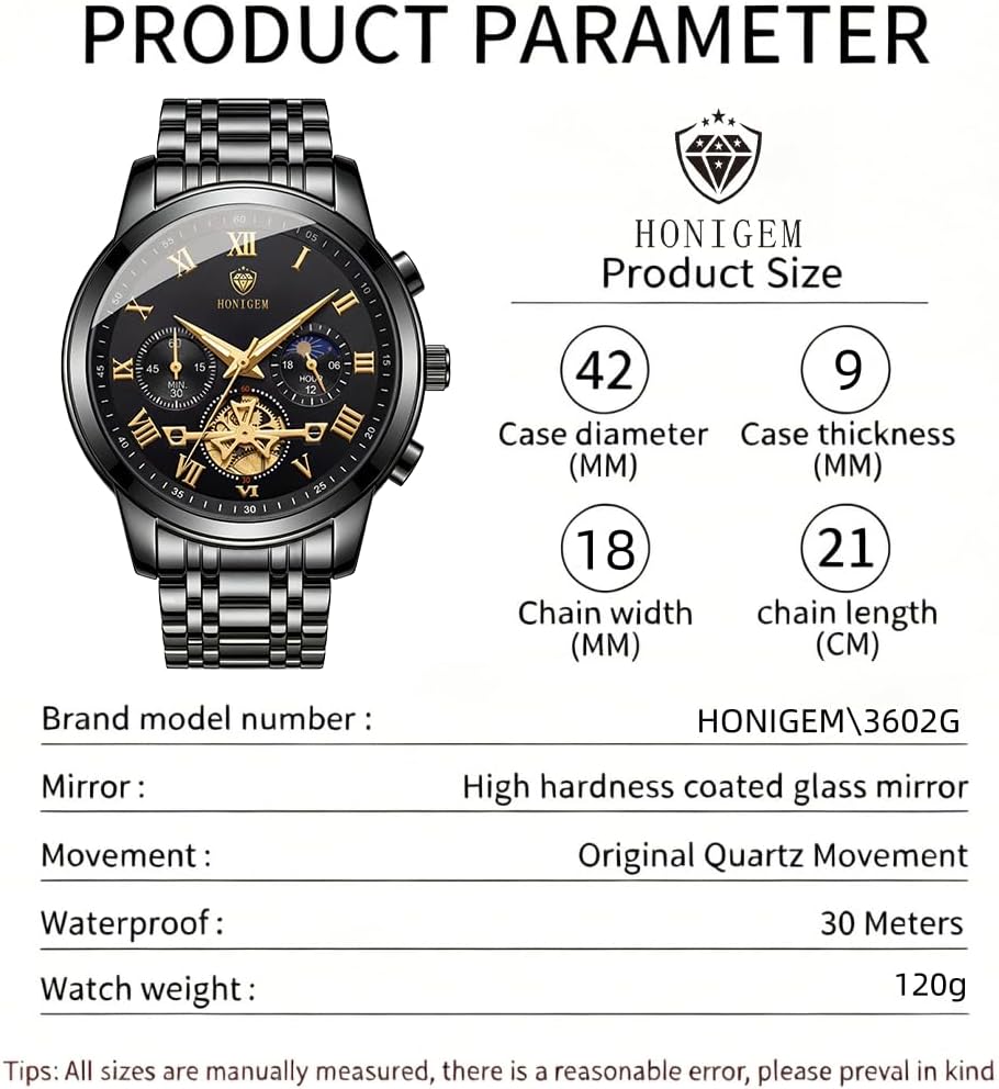 Relojes de negocios de cuarzo de acero inoxidable de cara grande de