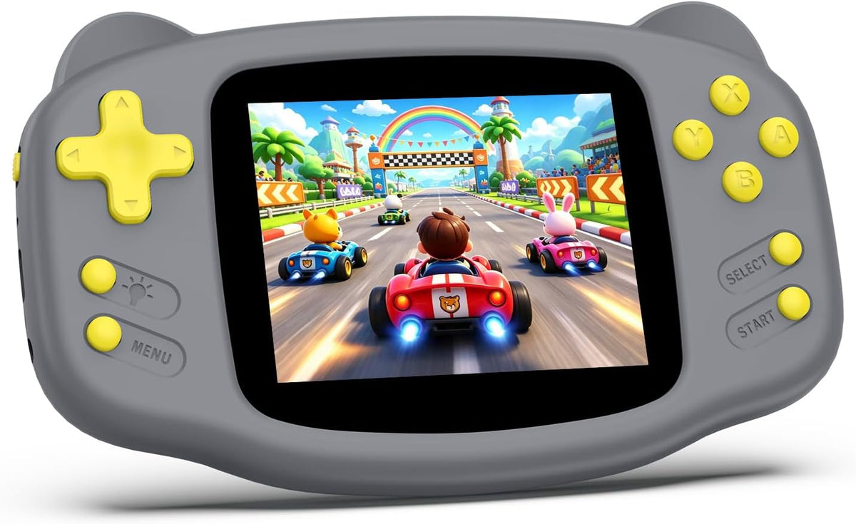 Juego de mano para niños, 300 videojuegos retro integrados, reproductor de juegos portátil de 16 bits con pantalla HD de 3.2 pulgadas, batería recargable, mini juguete electrónico de viaje para niños