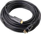DTECH Cable HDMI de fibra óptica de 100 pies con video HD 4K 60Hz 1080p HD 3D HDCP CEC compatible con monitor de computadora portátil, proyector, reproductor de TV, reproductor de DVD, consola de juegos (100 pies, negro)