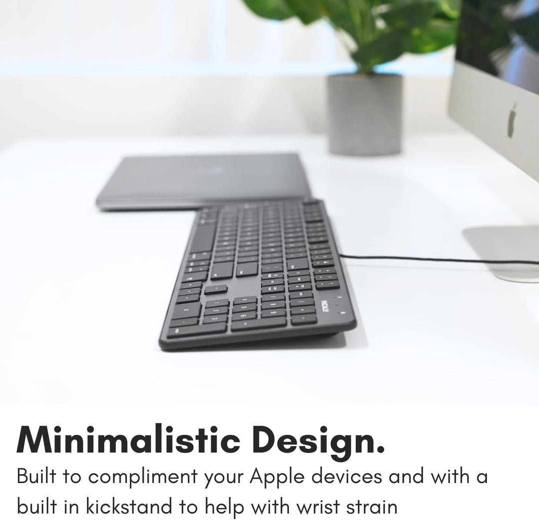 Macally Teclado delgado con cable USB para Mac, compatible con Appl...