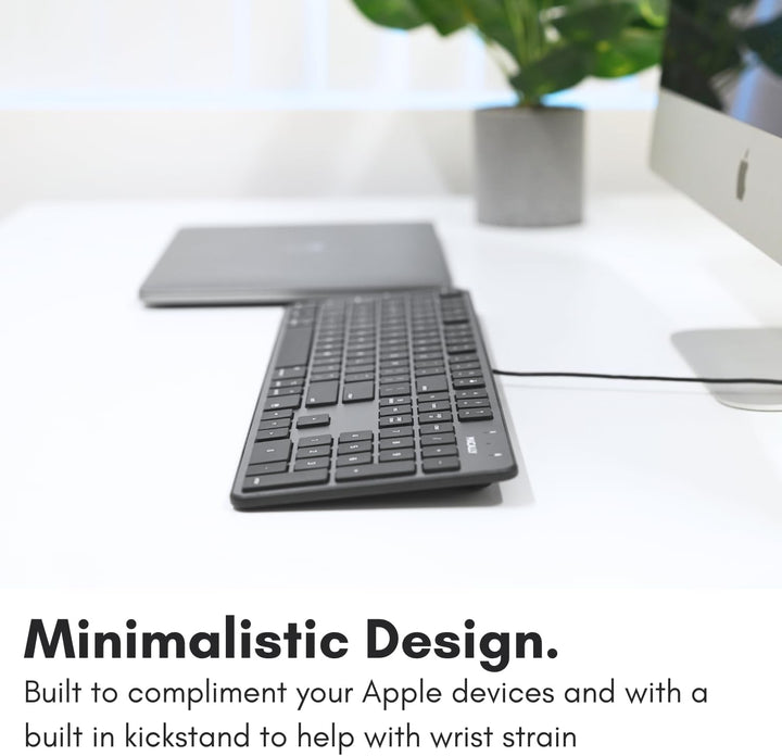Macally Teclado delgado con cable USB para Mac, compatible con Appl...