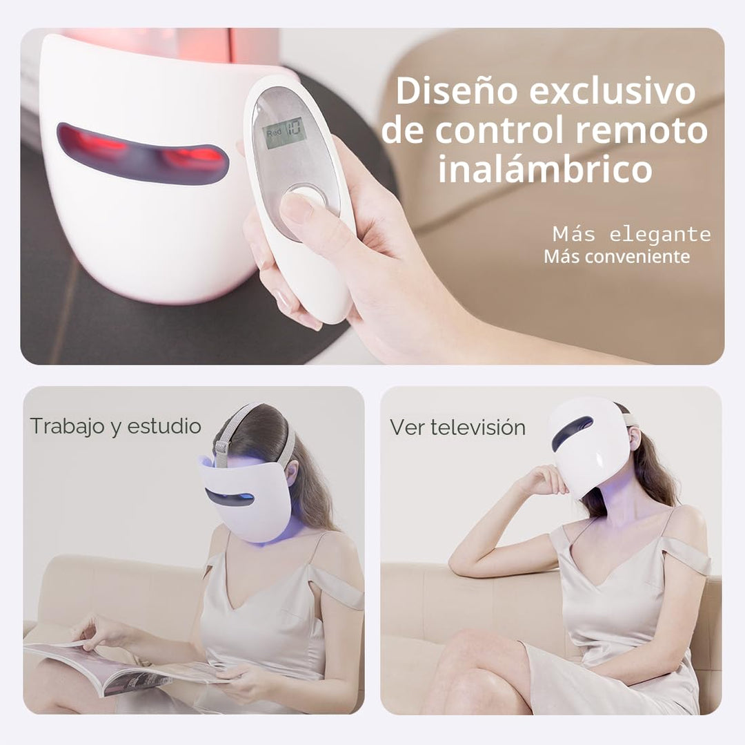 HIME SAMA Máscara facial LED, máscara LED de 8 colores para el cuid...