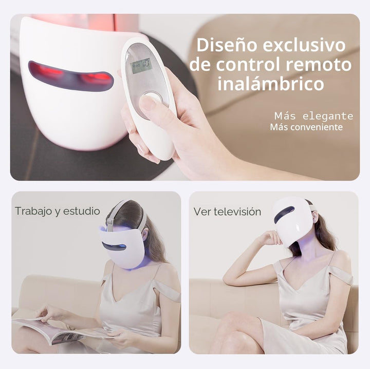 HIME SAMA Máscara facial LED, máscara LED de 8 colores para el cuid...