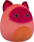 Squishmallows Madisun el gato siamés naranja y granate original de 20 pulgadas - Peluche oficial de Jazwares (Jumbo)