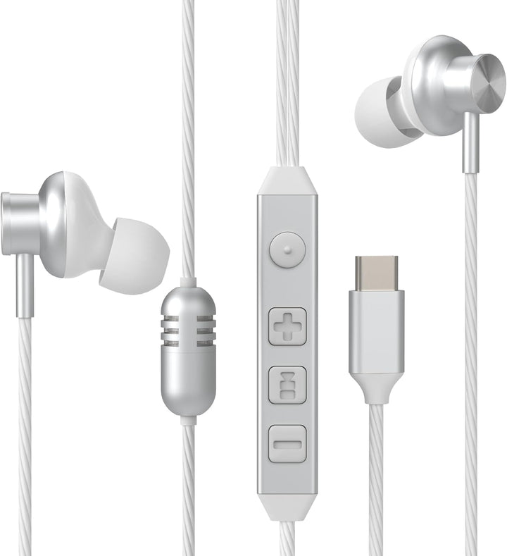 Bhvrtls Auriculares intrauditivos USB-C con cable, auriculares con...