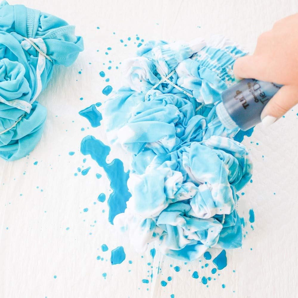 Juego de teñido anudado de un solo paso Tulip Sirena, actividad para fiesta, tinte de tela permanente, colores vibrantes, fácil limpieza, hace 10 botellas, incluye 5 paquetes de recarga de