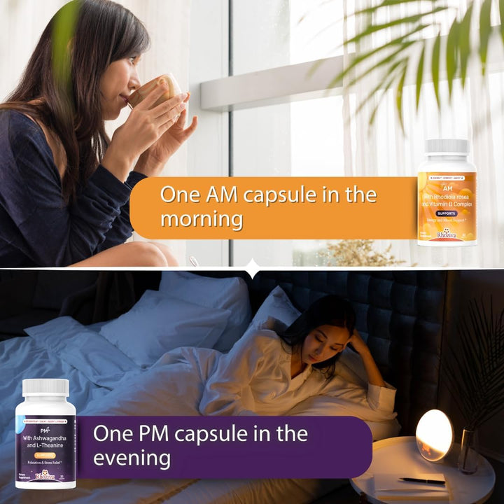 AM PM Multivitamínico \u2013 Suplementos de cortisol para mujeres y...