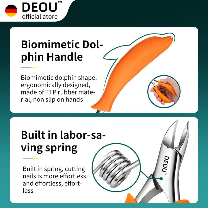DEOU Cortaúñas de podólogo para uñas encarnadas, herramientas para...
