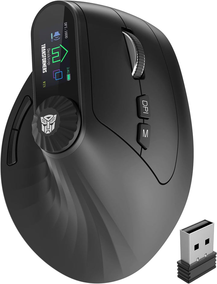 Transformers Ratón Vertical Ergonómico con Pantalla LED y Control d...