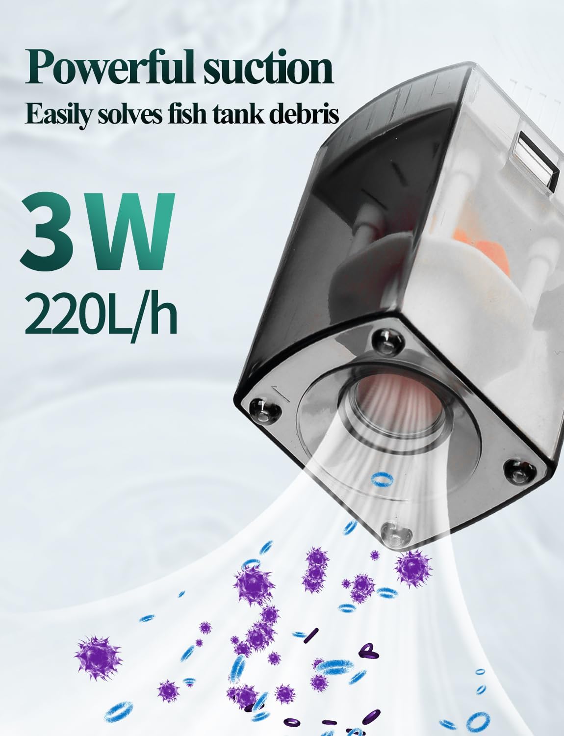 Filtro interno para acuario, 4 en 1, filtros de tanque de peces pequeños, filtro de esponja ultra silencioso, ajustable, sumergible, con múltiples funciones para peceras de 5 a 10 galones