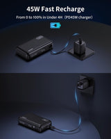 Banco de energía con cargador portátil de 45 W, 20000 mAh con cable...