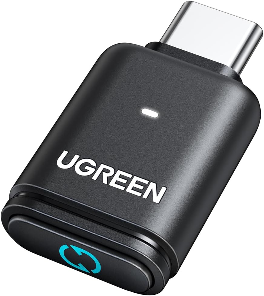 UGREEN Adaptador Bluetooth USB-C para PS5, Adaptador de Audio Bluetooth 5.3 con APTX Baja Latencia y aptX-Adaptive, Transmisor de Audio Inalámbrico para Conectar Auriculares Inalámbricos y Earbuds