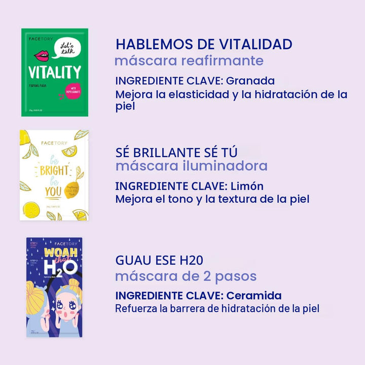FACETORY K Beauty - Máscara facial para el cuidado de la piel, lo m...