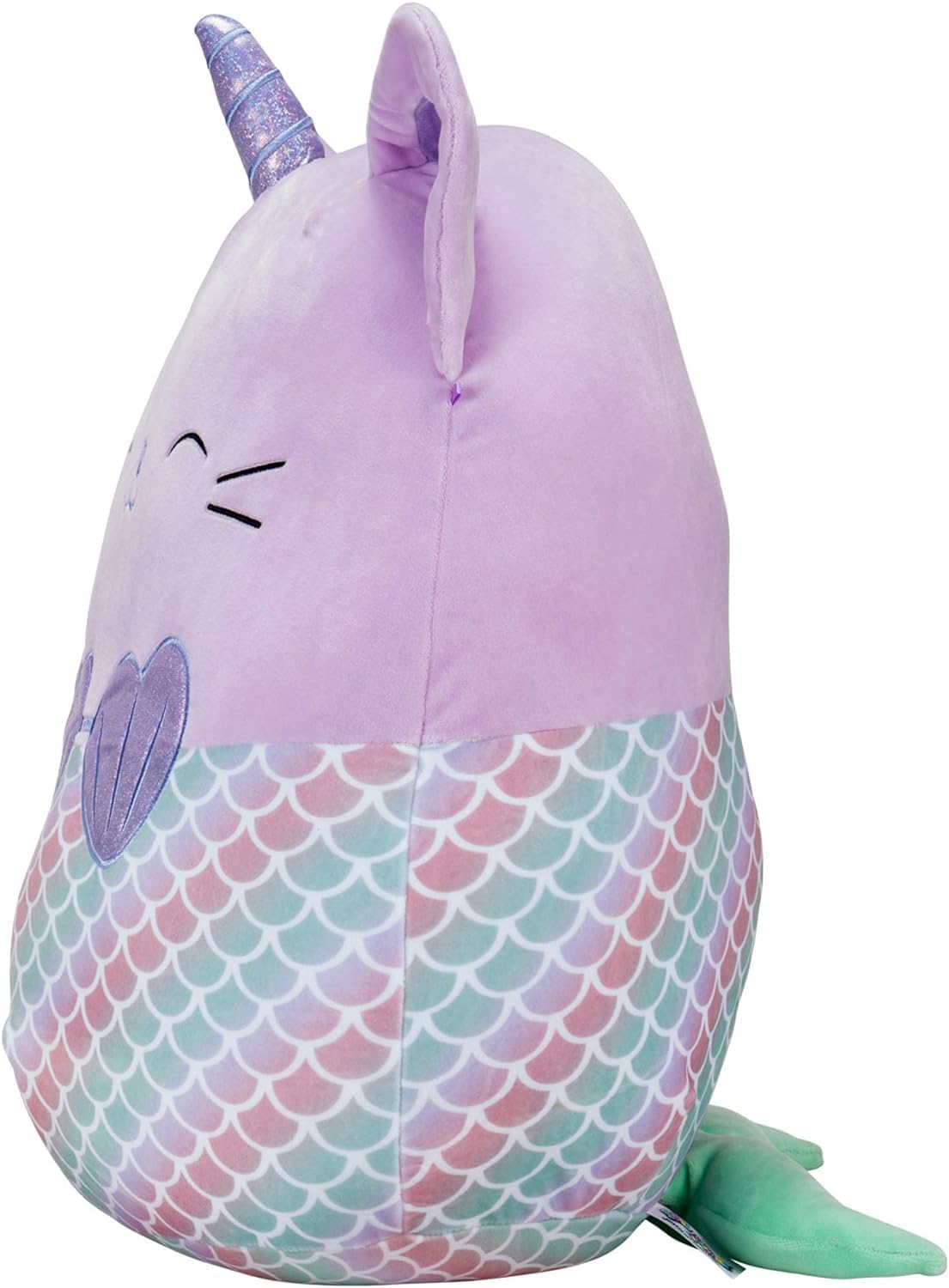 Squishmallows Peluche Kellytoy oficial de 16 pulgadas, Anya The Caticorn Mermaid, animal de peluche relleno ultrasuave juguete (exclusivo de Amazon)
