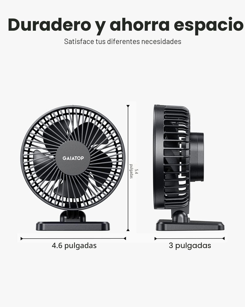 Gaiatop - Ventilador de escritorio USB, pequeño pero potente, perso...