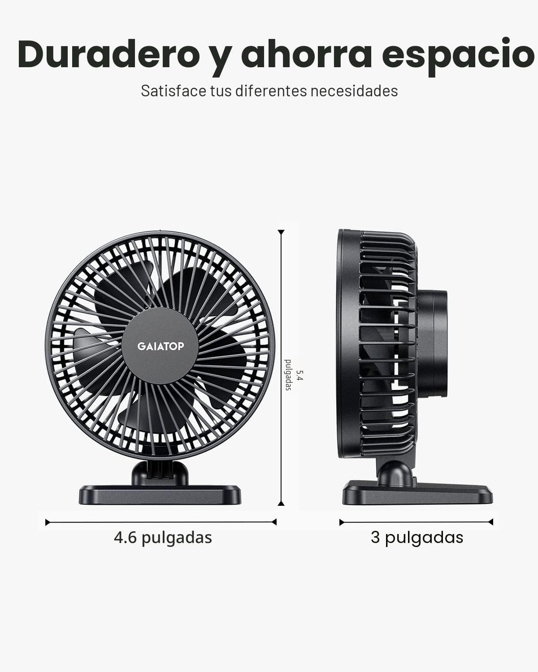 Gaiatop - Ventilador de escritorio USB, pequeño pero potente, perso...