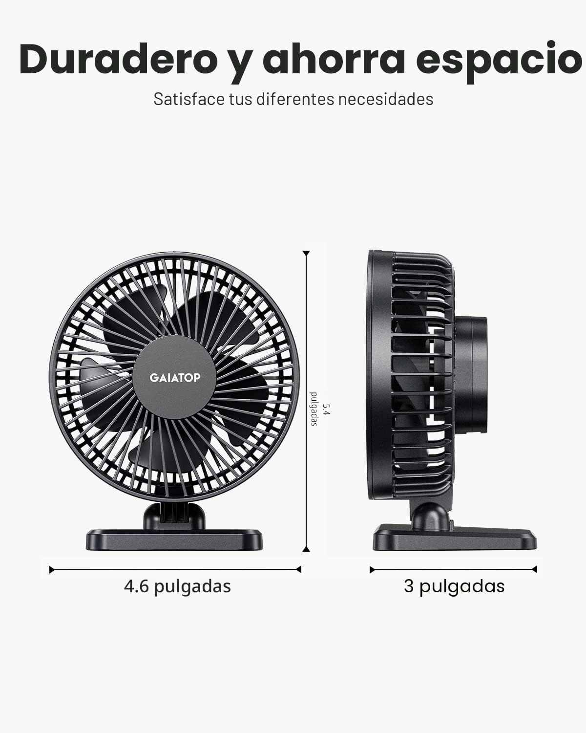 Gaiatop - Ventilador de escritorio USB, pequeño pero potente, perso...