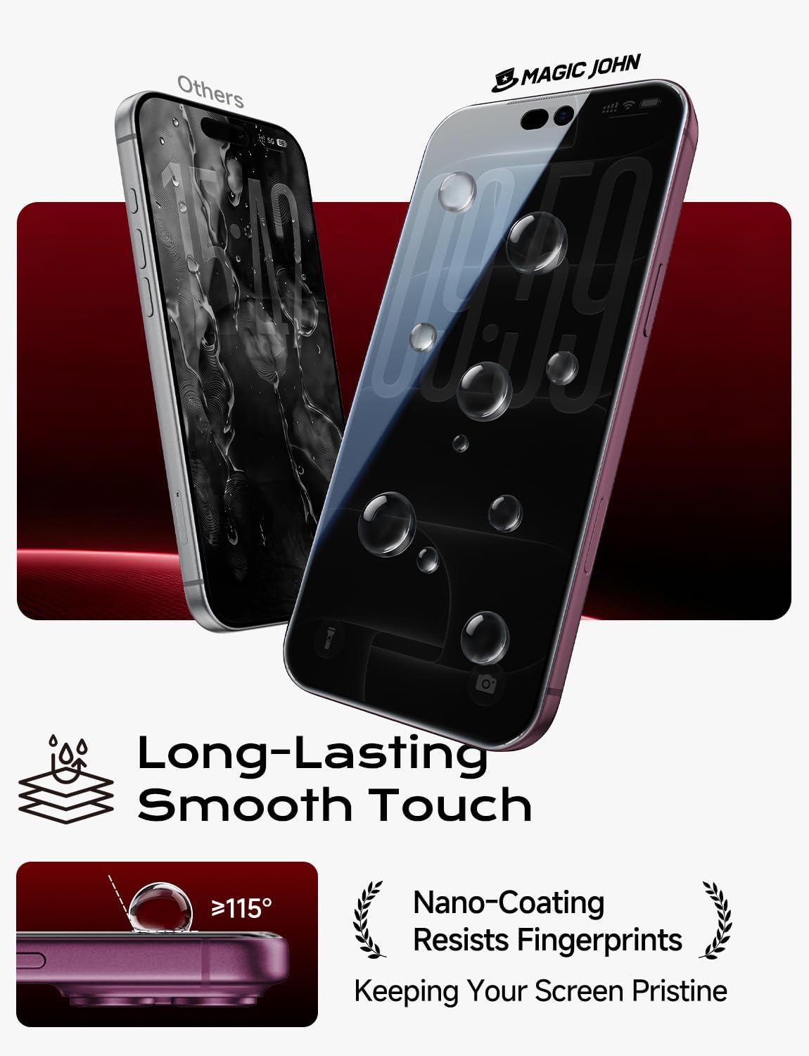 MAGIC JOHN Protector de pantalla de privacidad para iPhone 18 Pro Max de