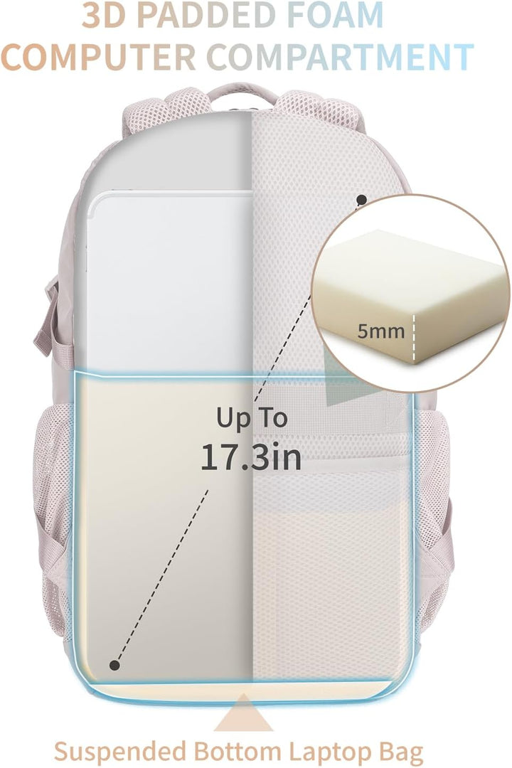 ECOHUB Mochila de viaje para mujeres, para portátil de 17.3 pulgada...
