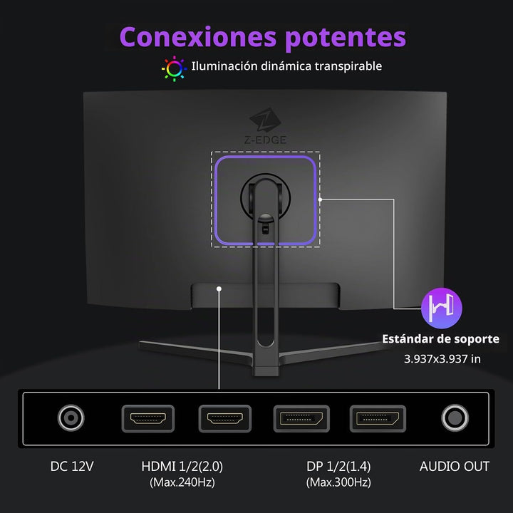 Z-Edge Monitor de juegos curvo de 27 pulgadas, monitor PC FHD 1080P...