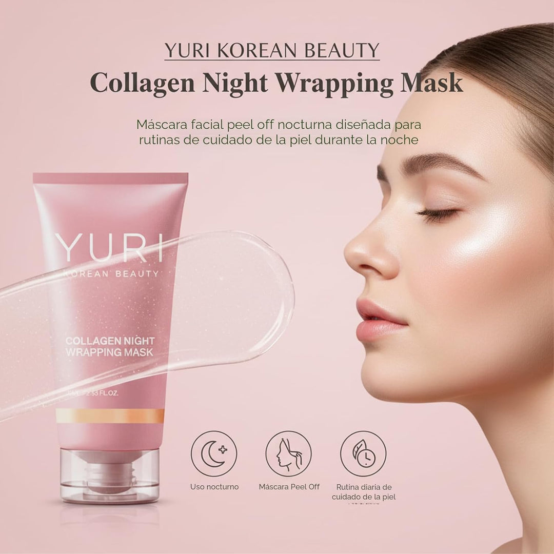 YURI BEAUTY Máscara de colágeno para envolver la noche, mascarilla...