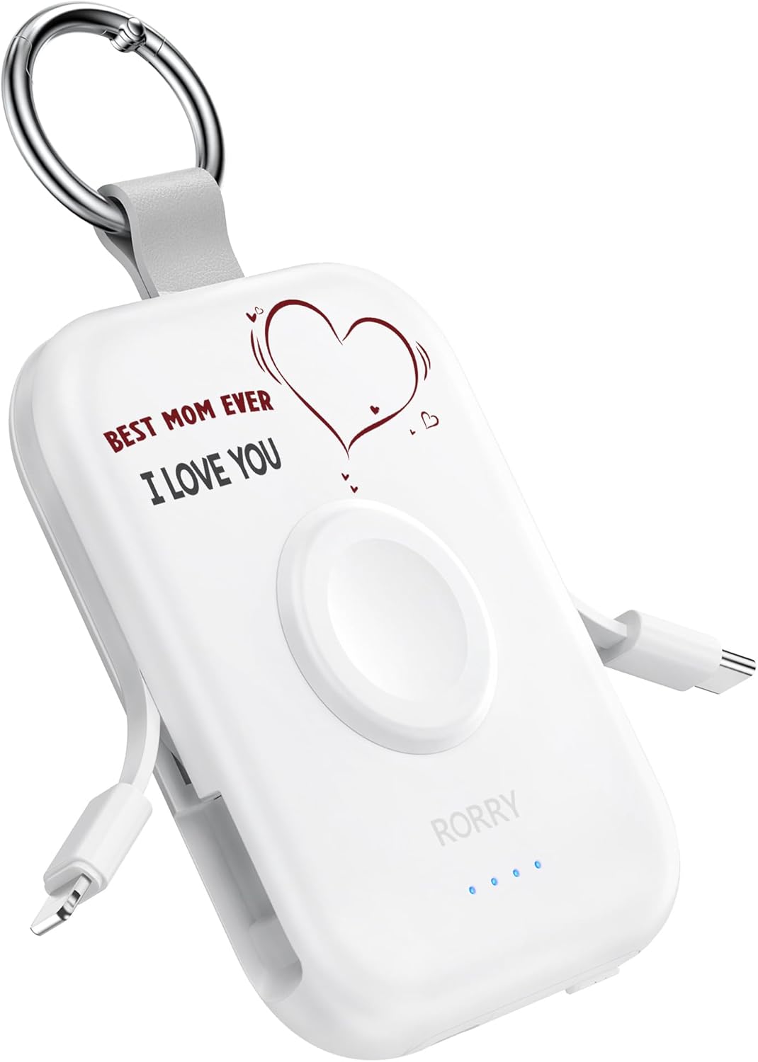 RORRY Cargador portátil, batería externa de 5000 mAh con cables int...