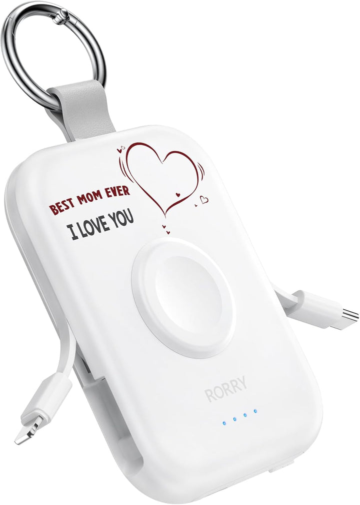 RORRY Cargador portátil, batería externa de 5000 mAh con cables int...