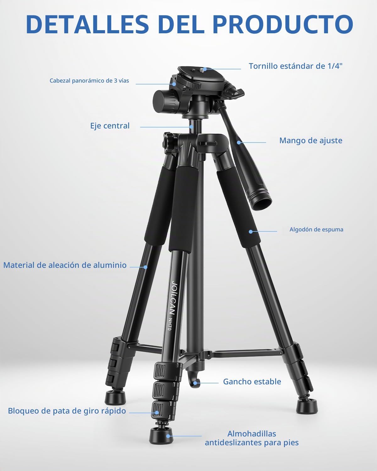JOILCAN - Trípode para teléfono y iPad de 67 pulgadas, trípode profesional para cámara