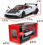 Coche de juguete modelo BC 1/24 aleación blanca coleccionable de tirón de