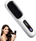 Cordless Hair Straightening Brush, Mini 30s Fast Heat USB-C for Tra...