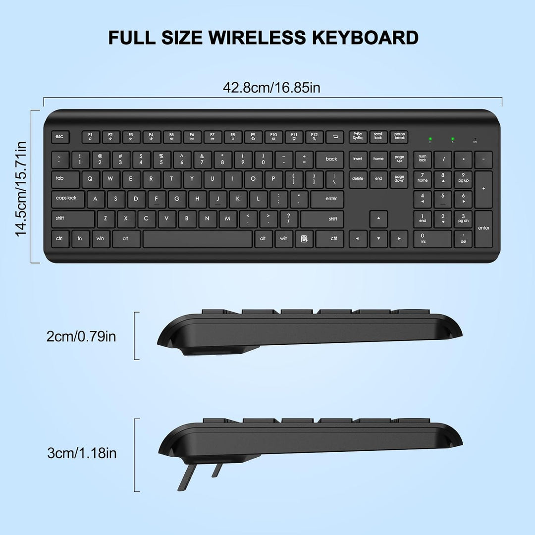 EDJO Teclado inalámbrico teclado silencioso USB