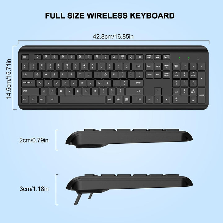 EDJO Teclado inalámbrico teclado silencioso USB