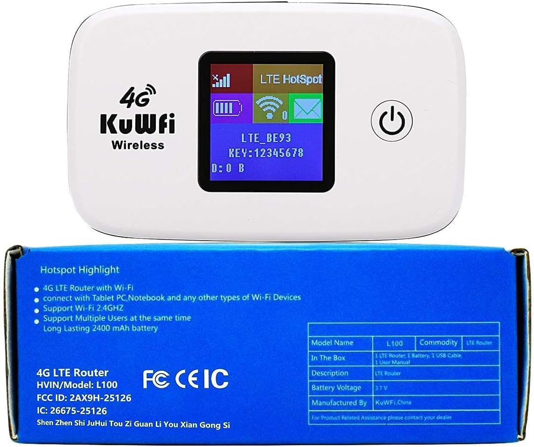 KuWFi Dispositivo de punto de acceso Wi-Fi desbloqueado 4G LTE | Ho...