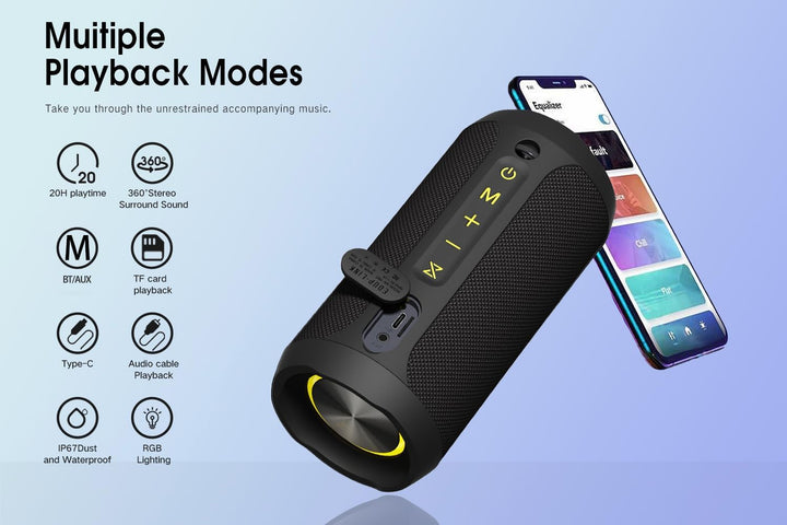 EDUPLINK - Bocina portátil inalámbrica con Bluetooth impermeable IP...