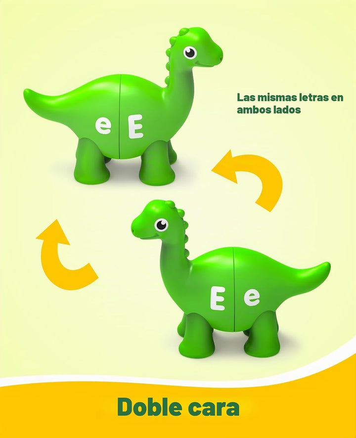 Edumoteso 26 piezas de juguetes de aprendizaje del alfabeto de dino...