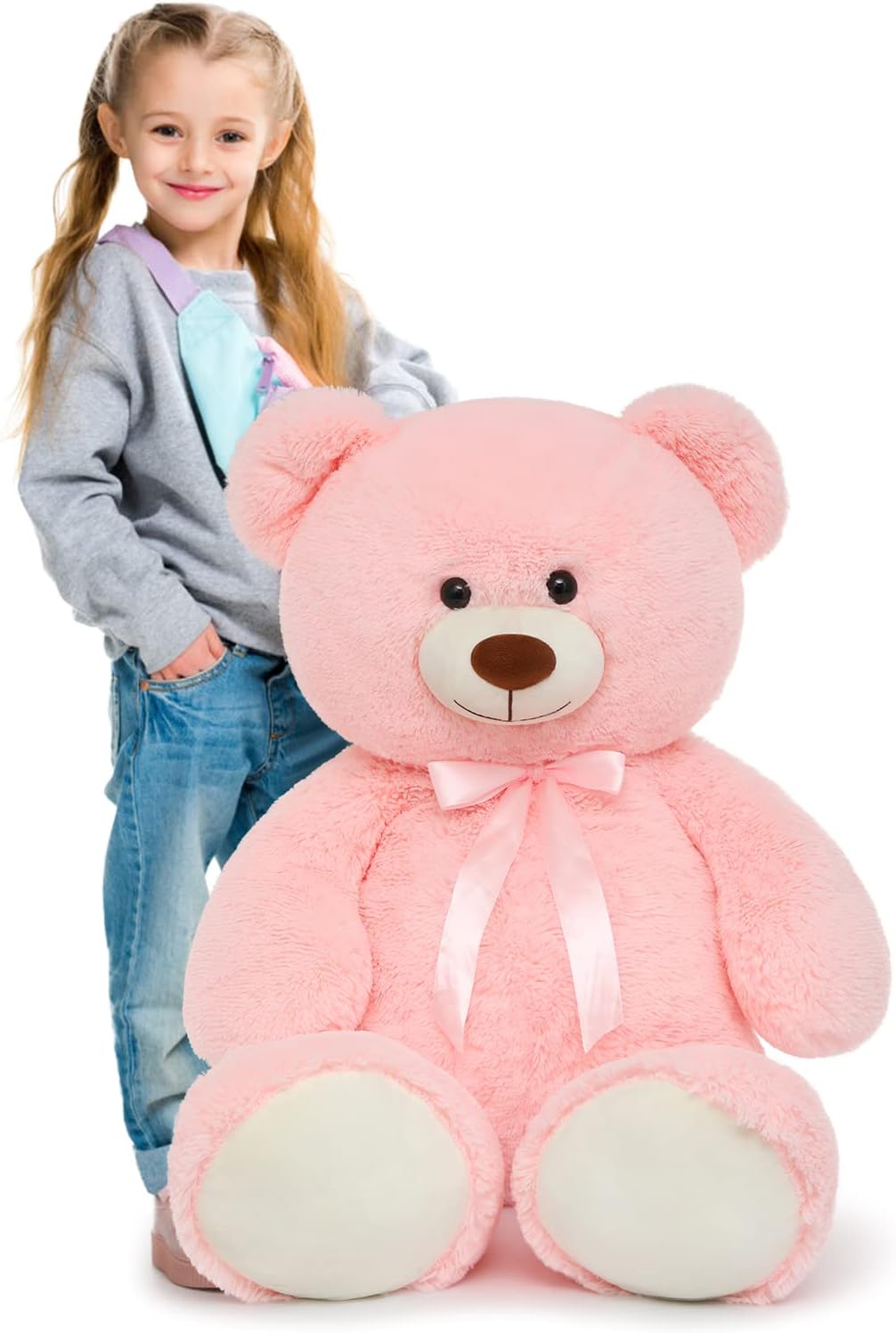 Tezituor Pink Teddy Bear Stuffed Animal, 40 Inch Big Teddy Bear Plush Toys