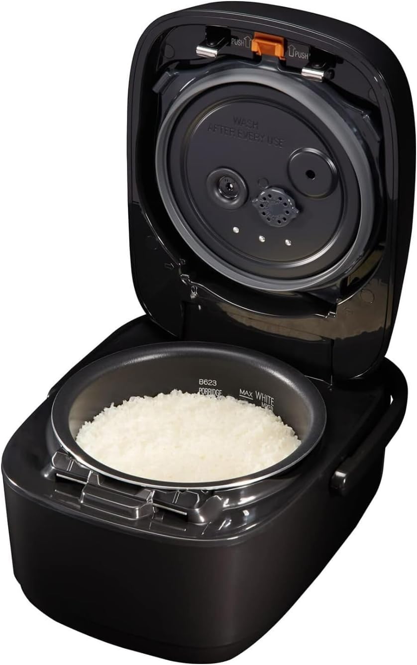 Zojirushi NW-JEC10BA - Arrocera y calentador de calor por inducción de presión (IH), 5.5 tazas, fabricado en Japón