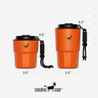CHEERFUL GOAT Taza de café con forro de cerámica, vaso aislado de viaje de acero inoxidable con forro de cerámica, con tapa, taza de 10 onzas para café con agua caliente y fría en casa, oficina o